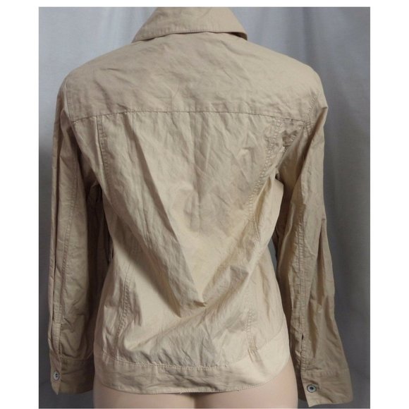 "COLDWATER CREEK" KHAKI CRINKLE CAREER CASUAL JACKET BLAZER SIZE: 10 NWT - Picture 2 of 4
